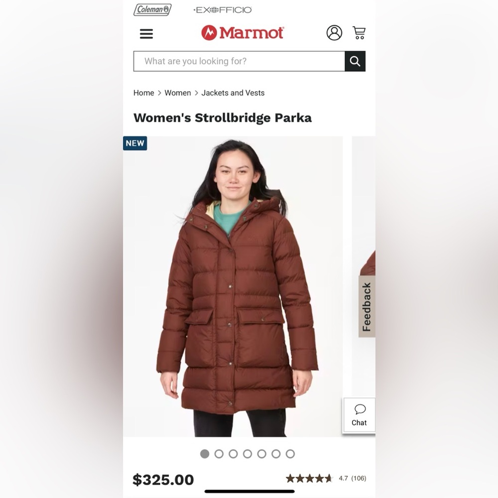 Brand New with tags Marmot Strollbridge down parka